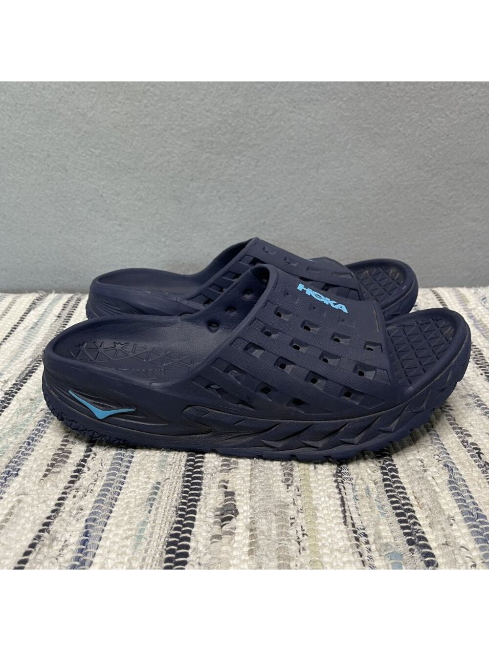 Hoka One One Ora Recovery Slides Blue Breathable Comfort Slip-On Sandals